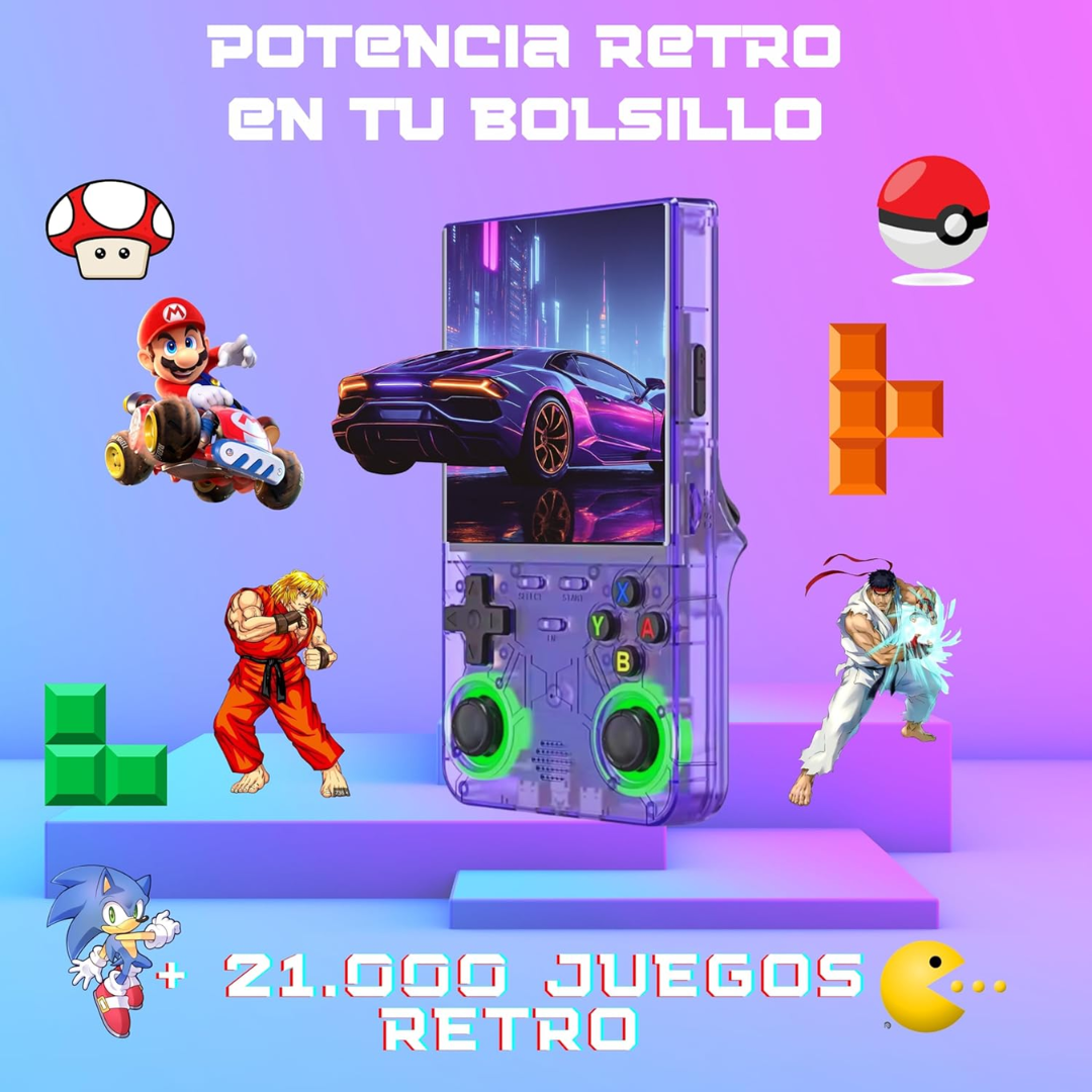 Retro Portátil con 20.000 Juegos Integrados.